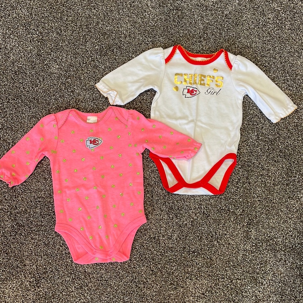 Baby Girl KC Chiefs Onesies